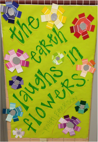 The Earth laughs in flowers Emerson Bulletin Board Paint Chips